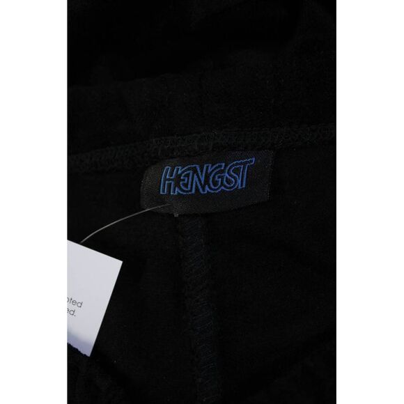 Hengst Womens Elastic Waistband Cuffed Cropped Pants Black Cotton Size Medium - Picture 4 of 4